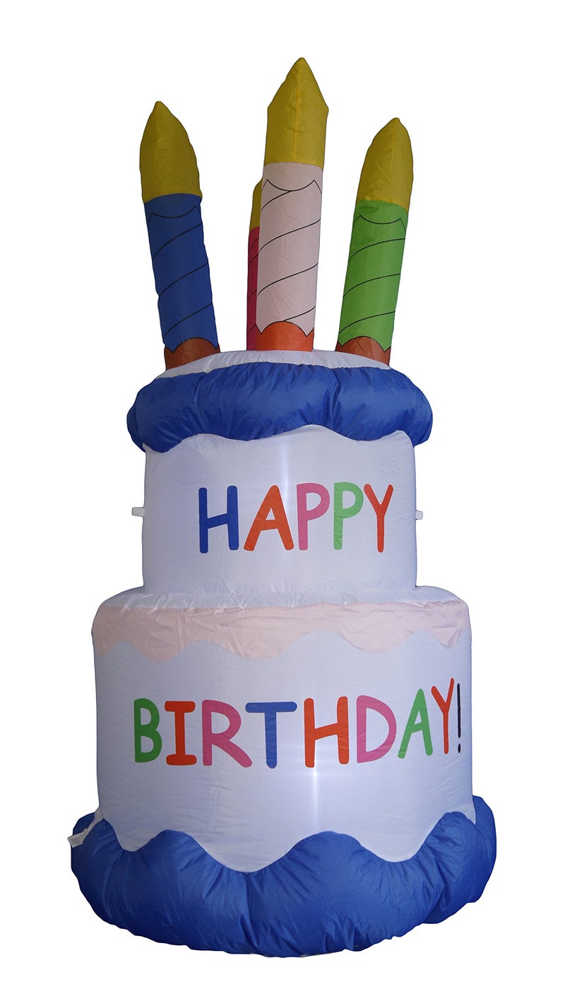 BZB Goods 6 Foot Inflatable Happy Birthday Cake with Candles Yard Decoration - Image 4